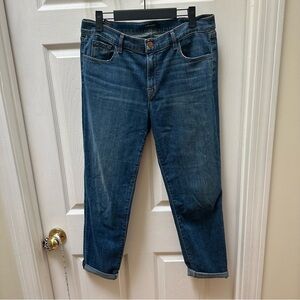 J Brand Johnny mid rise heart broken Blue Denim Jeans 28 loose fit straight leg